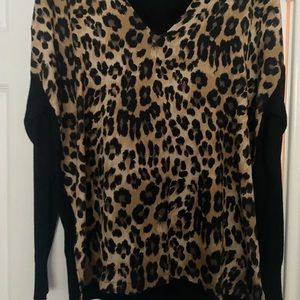 Zara Cheetah Top with black sleeves